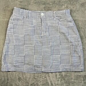 Croft & Barrow Women's Patchwork Skort Navy White Size 10-12 Pockets Tennis Golf